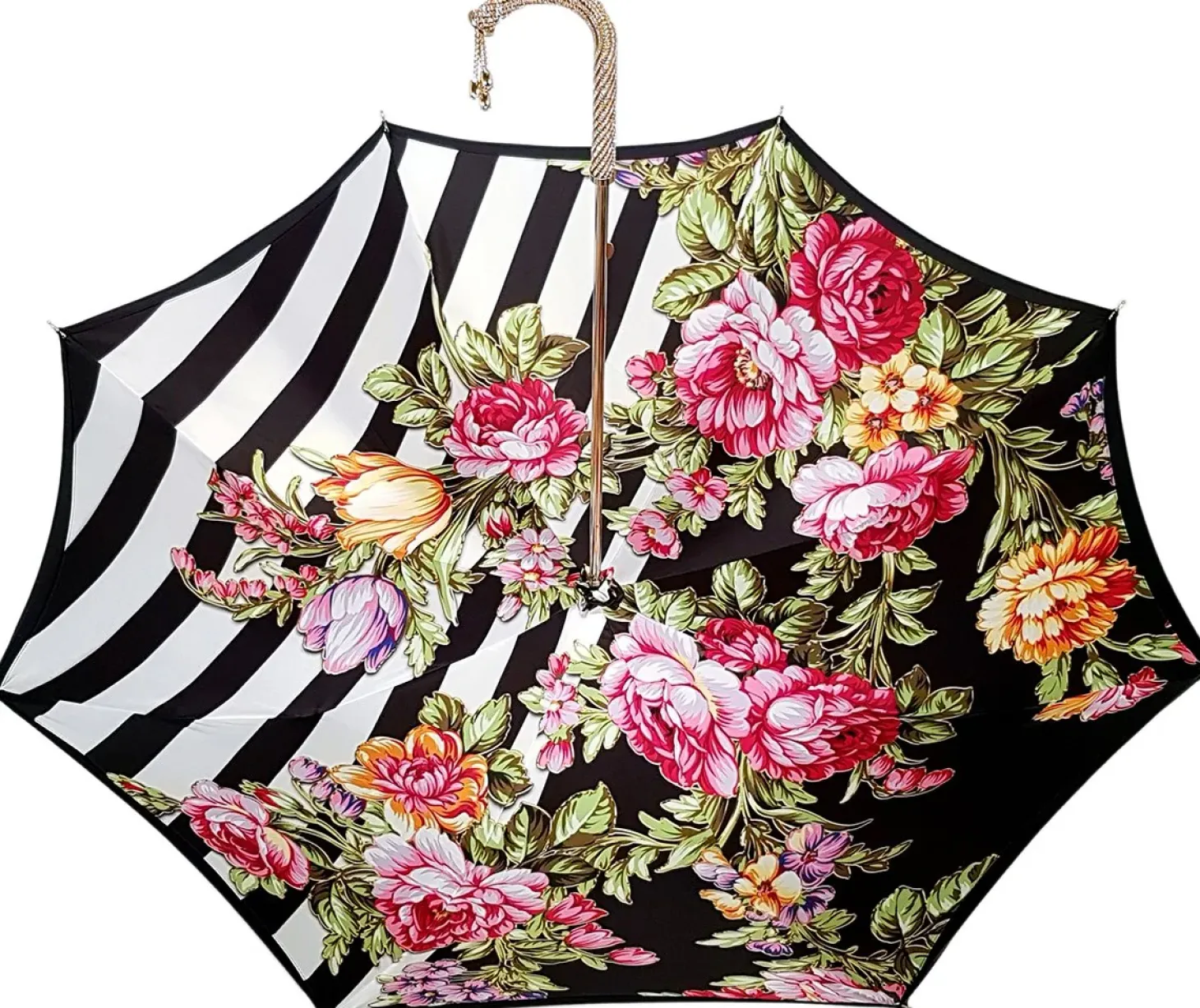 Adorable Umbrella With Double Fabric, Exclusive Floral Design By il Ma