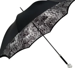 Amazin Lux Silver Swarovski Skull Umbrella - Double Cloth