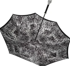 Amazin Lux Silver Swarovski Skull Umbrella - Double Cloth