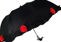 Amazing Frilly Black Folding Umbrella Parasol