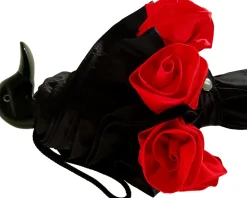 Amazing Frilly Black Folding Umbrella Parasol