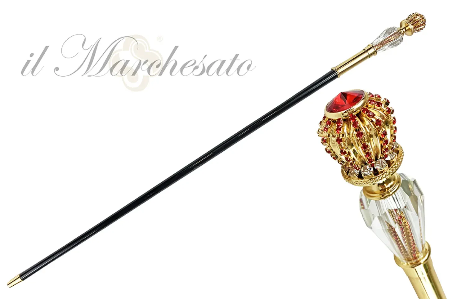 Amazing Walking stick with Red crystals