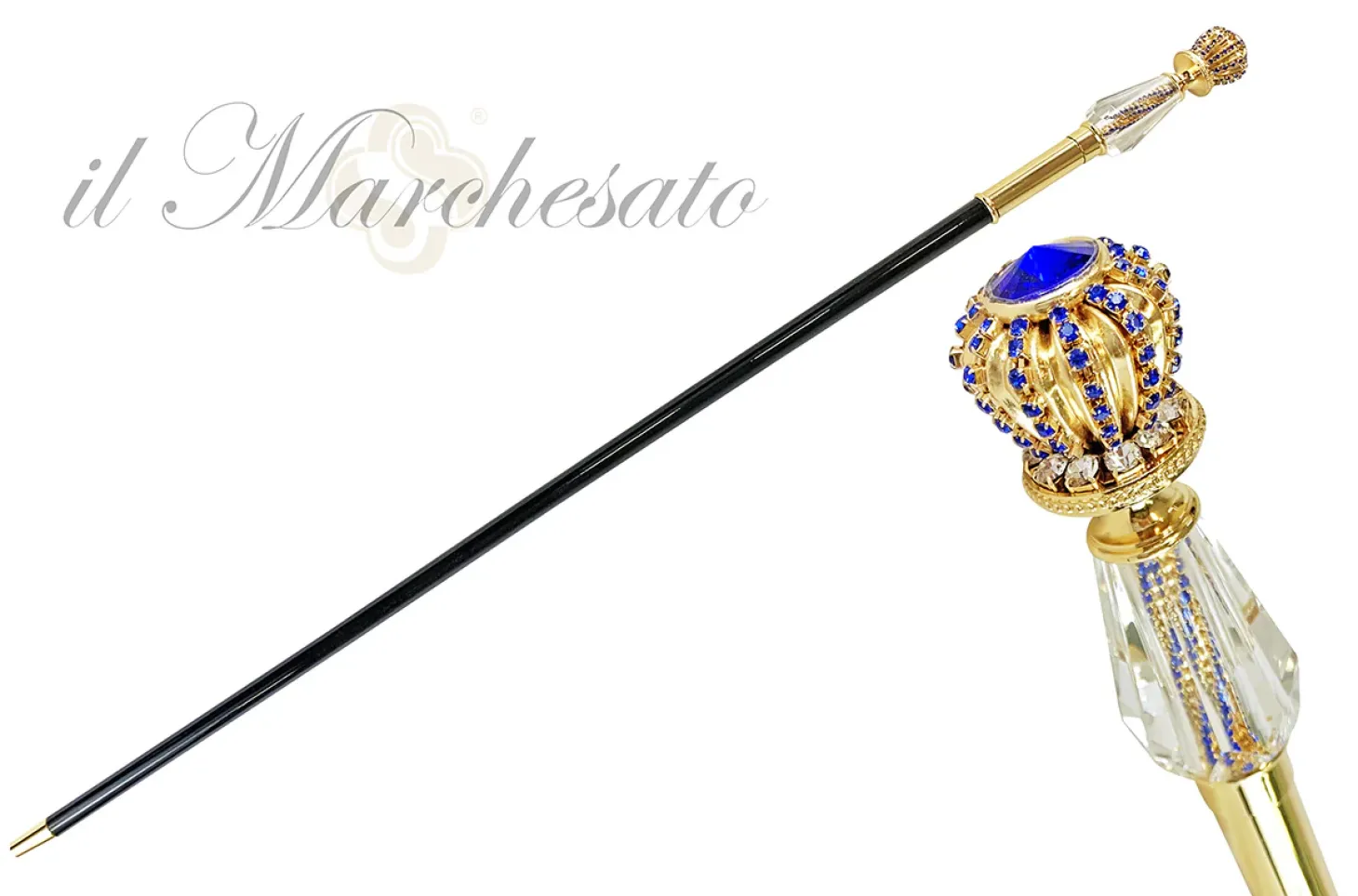 Amazing Walking stick with Blue crystals
