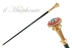 Amazing Walking stick with Red-White-Black crystals