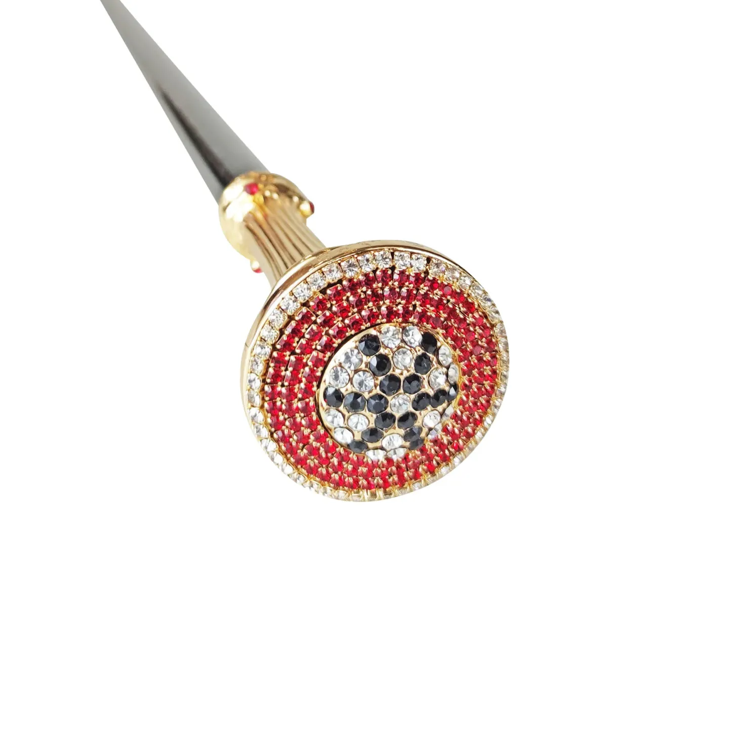 Amazing Walking stick with Red-White-Black crystals
