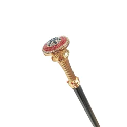 Amazing Walking stick with Red-White-Black crystals
