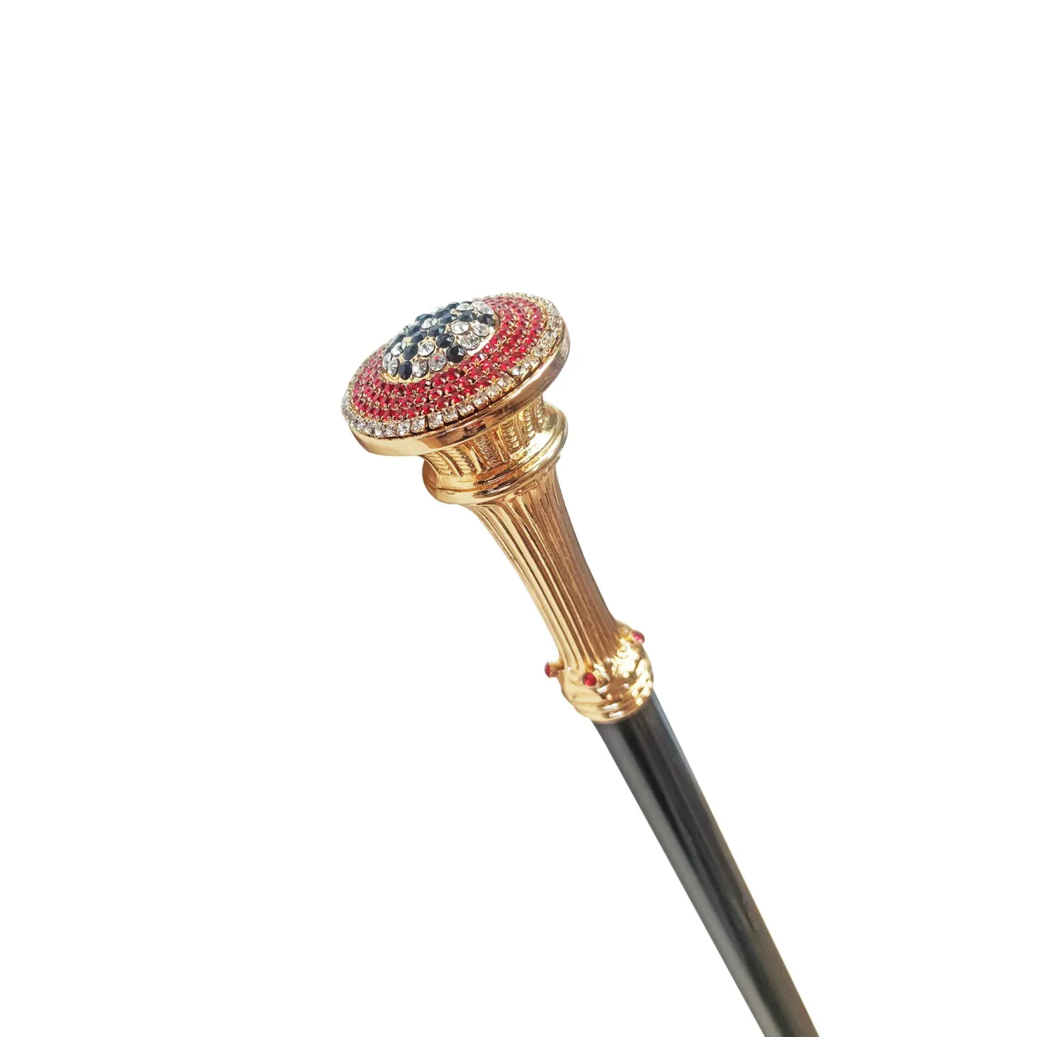 Amazing Walking stick with Red-White-Black crystals