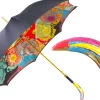 Artisan Italian Umbrella with Luxurious Hand-Enameled Toucan Handle