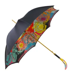 Artisan Italian Umbrella with Luxurious Hand-Enameled Toucan Handle