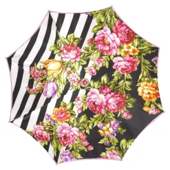 Artisan Pink Floral Umbrella with Crystal Handle & Exquisite Hand-Pain