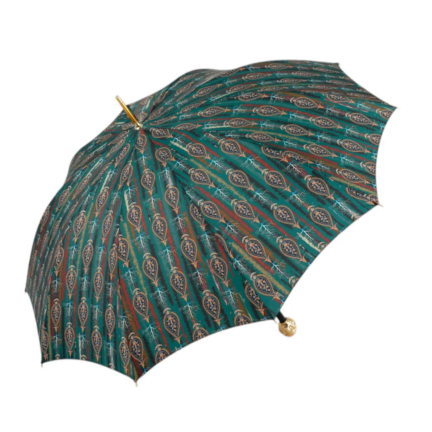 Artistic Paisley Umbrella with Luxurious "The Four Noble Truths" Handl