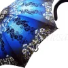 Awesome Blue Flowered Umbrella Ladies Fashion Umbrellas Handmade in Italy