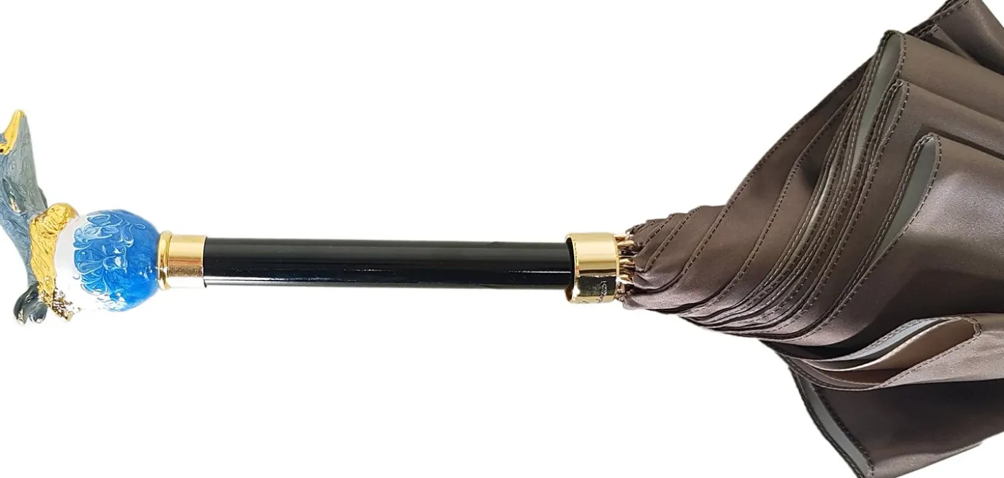 Awesome Dolphin Umbrella - Blue Rose Inside