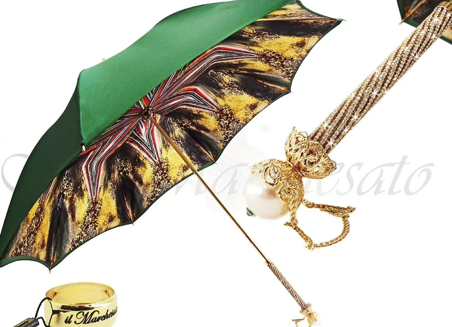 Awesome Green Women's Umbrella with Printed Geometric Design Ladies Fashion Umbrella