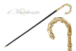 Bamboo-shaped walking stick - Goldplated 24K