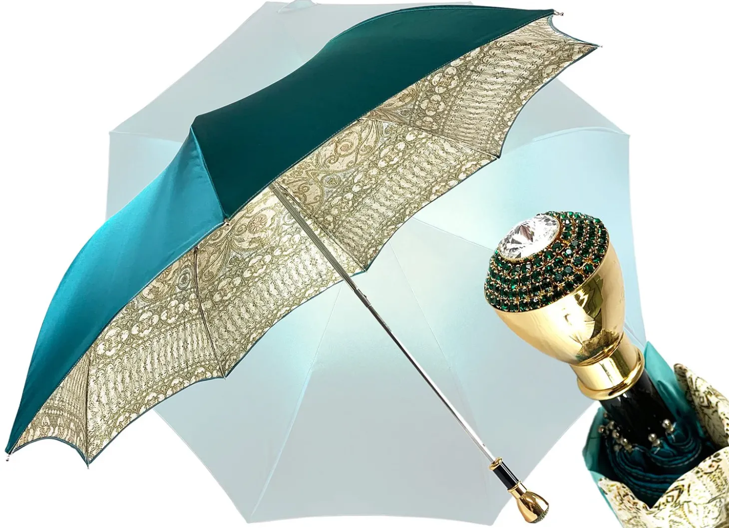 Baroque and turquoise umbrella with Mylord handle