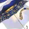 Beautiful Double Canopy Umbrella in a Luxurious blue Satin