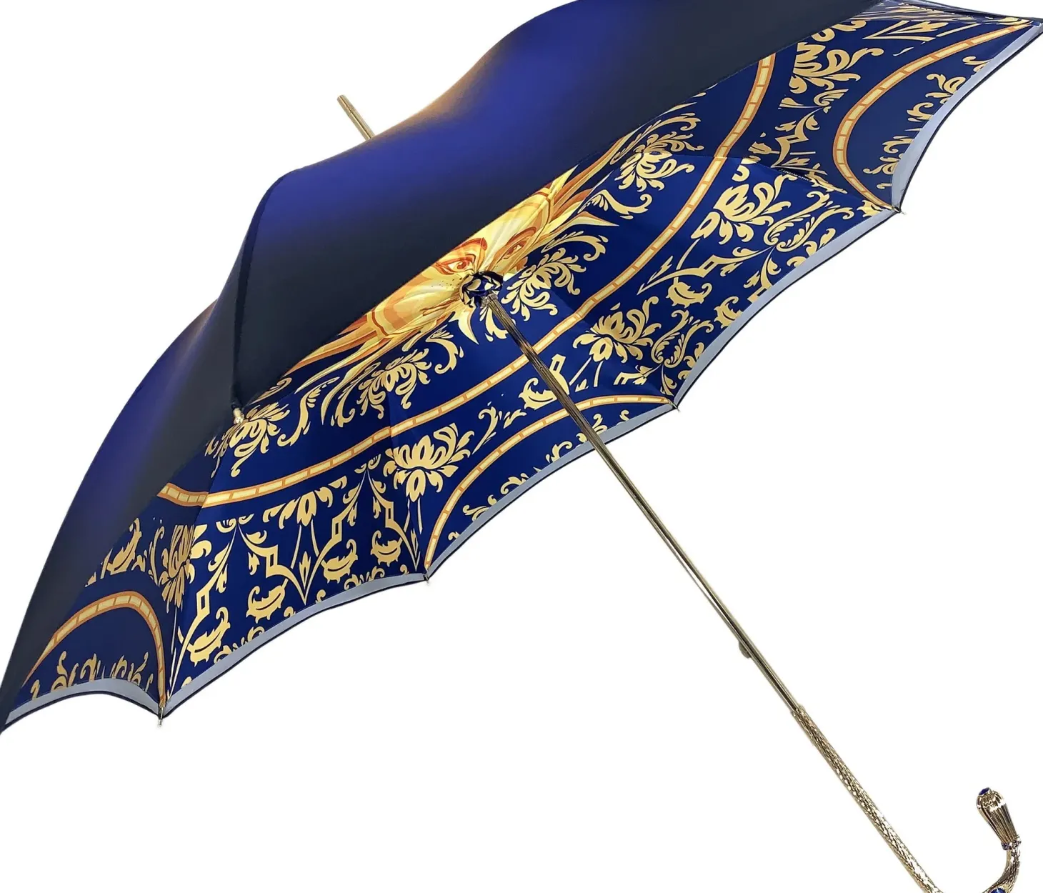 Beautiful Double Canopy Umbrella in a Luxurious blue Satin