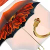 Beautiful Double Canopy Umbrella in a Luxurious Orange Satin