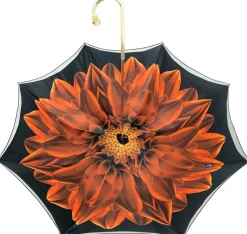 Beautiful Double Canopy Umbrella in a Luxurious Orange Satin