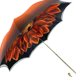 Beautiful Double Canopy Umbrella in a Luxurious Orange Satin