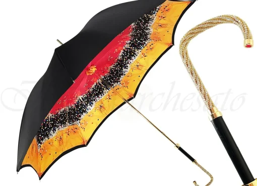 Beautiful Double Canopy Umbrella in a Parti-Coloured Design
