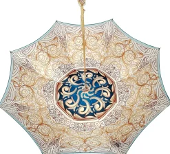 Beautiful Double Canopy Umbrella in a Luxurious Turquoise Colored Poly