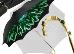 Beautiful Double Canopy Umbrella in a Luxurious Green Colored Polyeste
