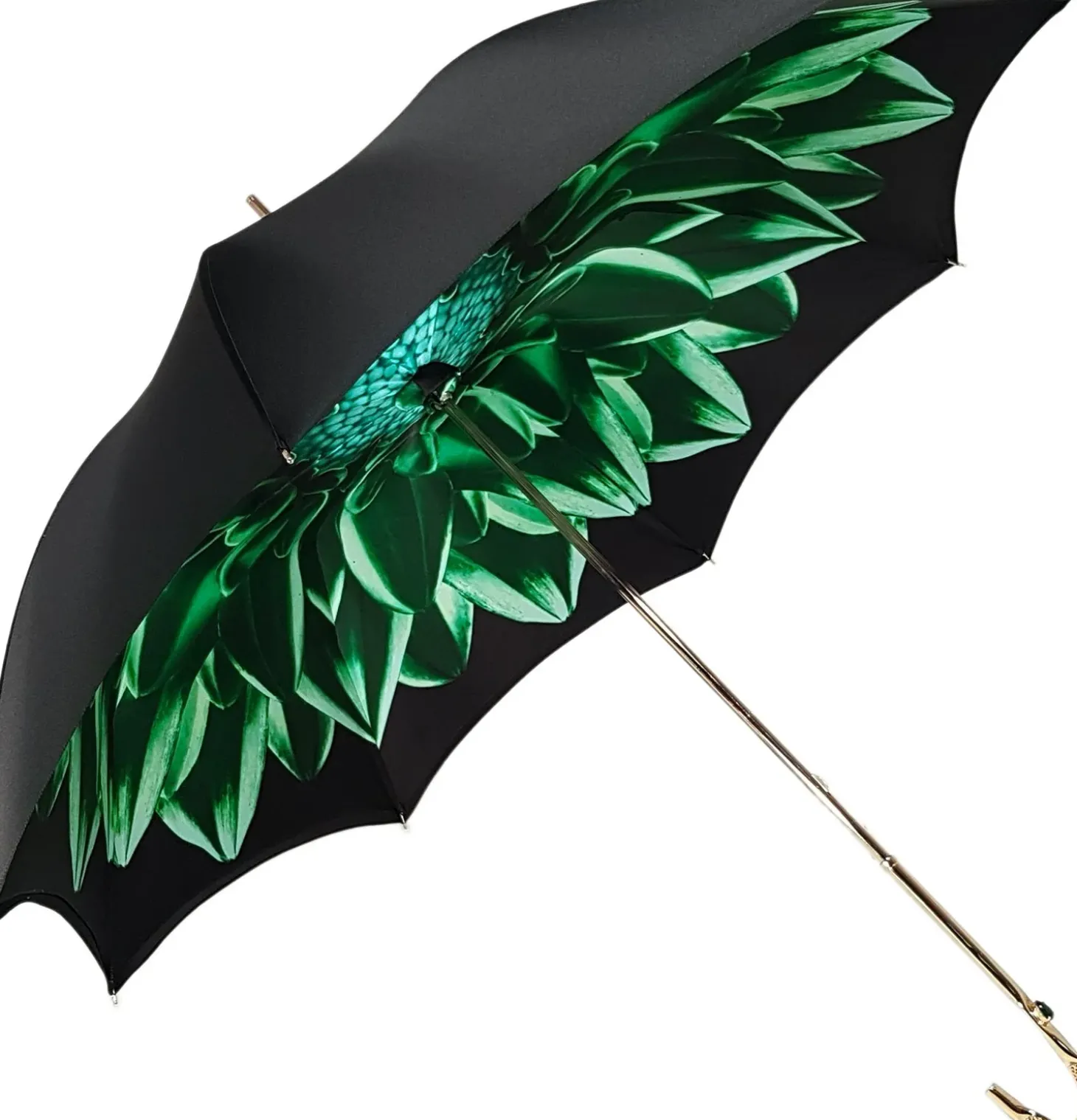 Beautiful Double Canopy Umbrella in a Luxurious Green Colored Polyeste