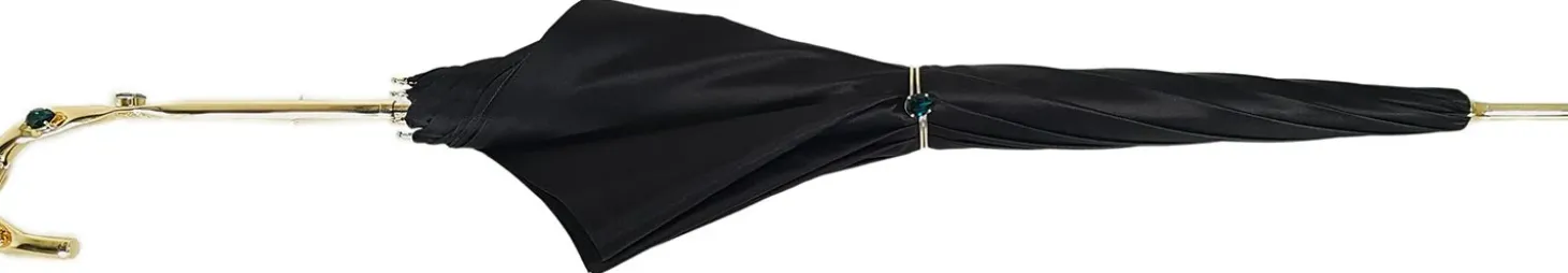 Beautiful Double Canopy Umbrella in a Luxurious Green Colored Polyeste