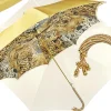 Beautiful Double Canopy Umbrella in a Luxurious Golden Satin