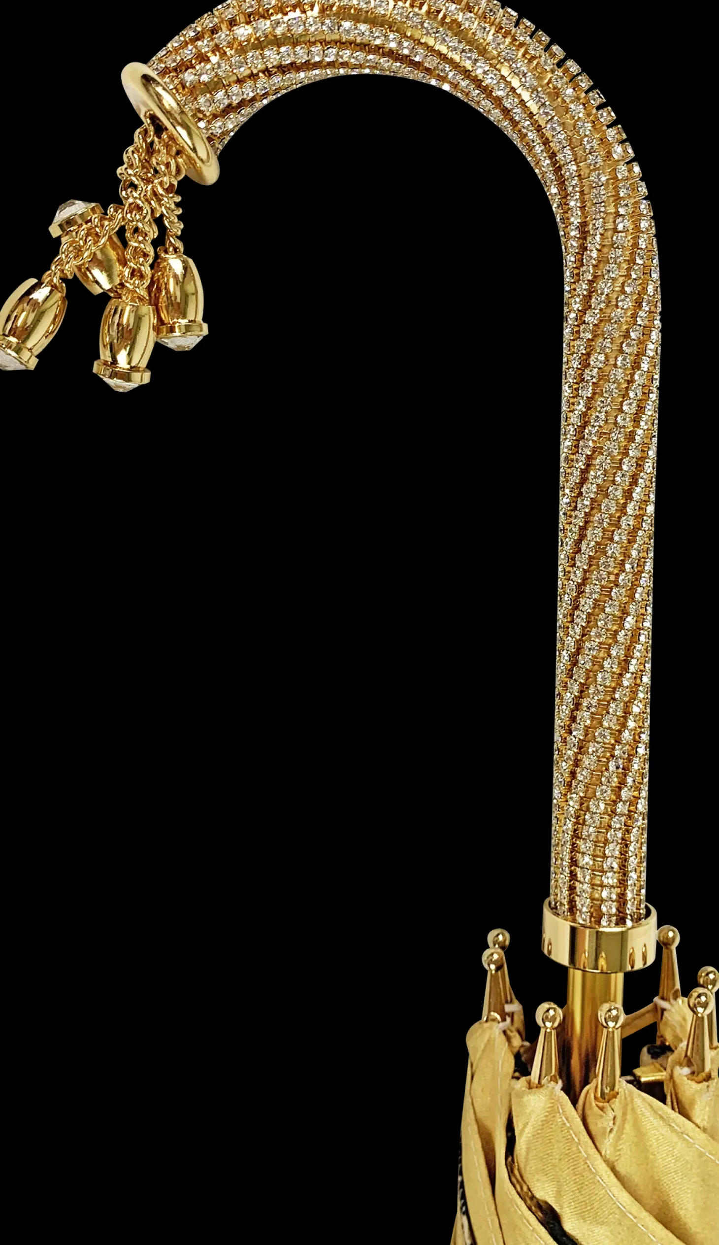 Beautiful Double Canopy Umbrella in a Luxurious Golden Satin