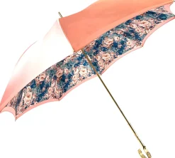 Beautiful Double Canopy Umbrella in a Luxurious Pink Satin