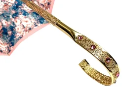 Beautiful Double Canopy Umbrella in a Luxurious Pink Satin