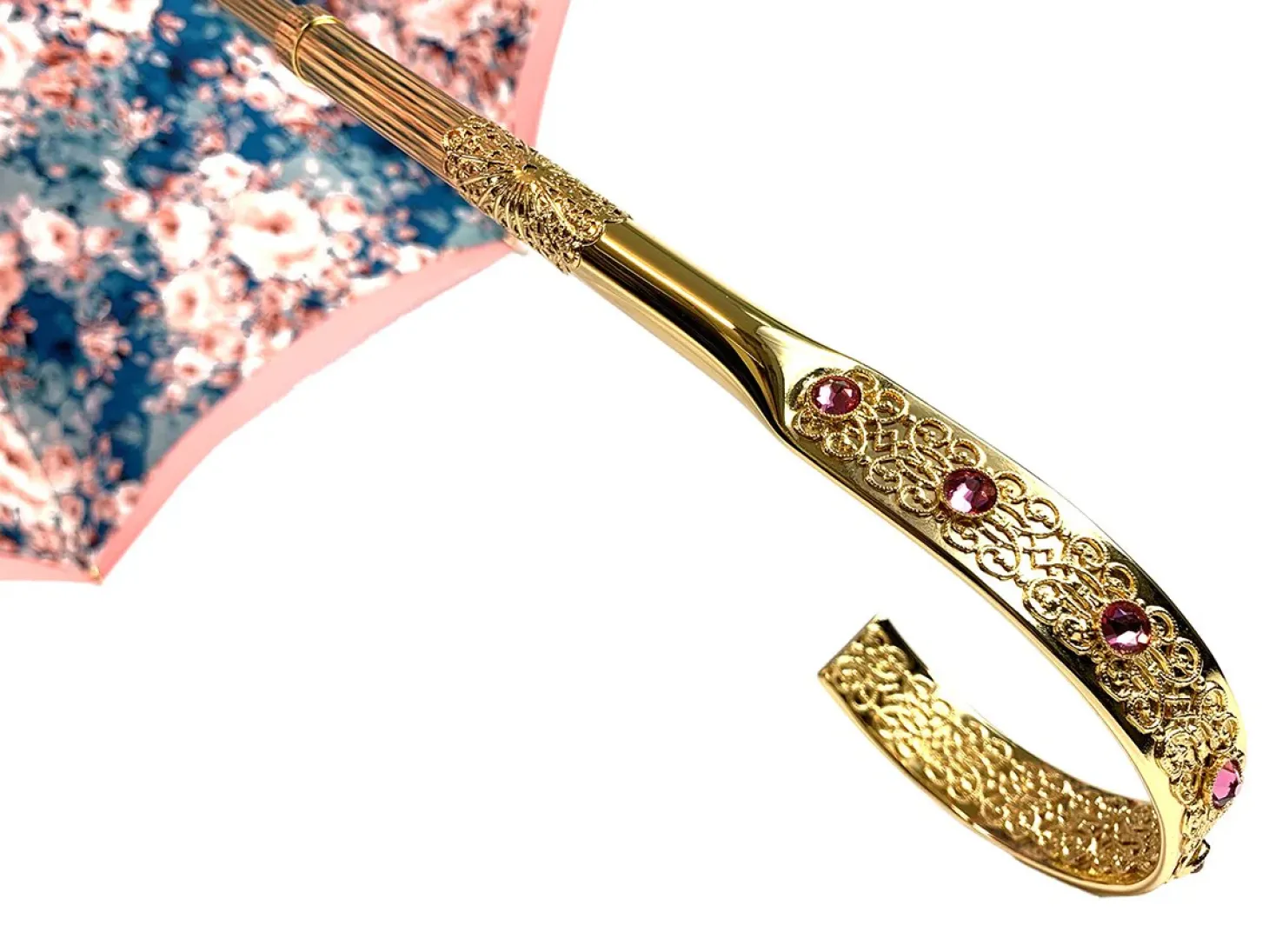 Beautiful Double Canopy Umbrella in a Luxurious Pink Satin