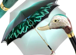 Beautiful Double Canopy Umbrella in a Luxurious Green Satin