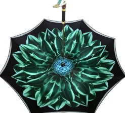 Beautiful Double Canopy Umbrella in a Luxurious Green Satin
