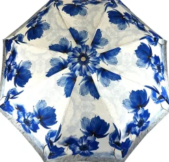 Beautiful Folding Umbrella With Blue Poppies