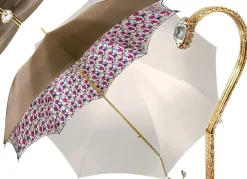 Beautiful Red Women's Umbrella with Printed Peacock Design Hight Quality Luxury Umbrella