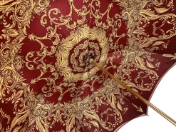 Beautiful Red Women's Umbrella with Printed Peacock Design Hight Quality Luxury Umbrella