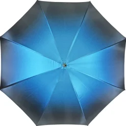 Beautiful umbrella with gold-plated handle and big red crystal