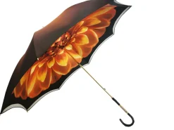 Beautifull Double Canopy Umbrella in a Luxurious Brown Colored Satin Fashion Umbrella