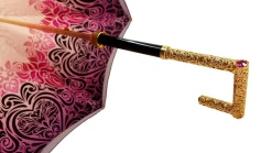 Beautifull Double Canopy Umbrella Finished in a Luxurious Colored Sati