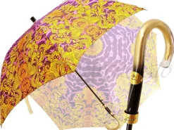 Beautifull Umbrella Features a Lilac & Gold Abstract Leopard Design