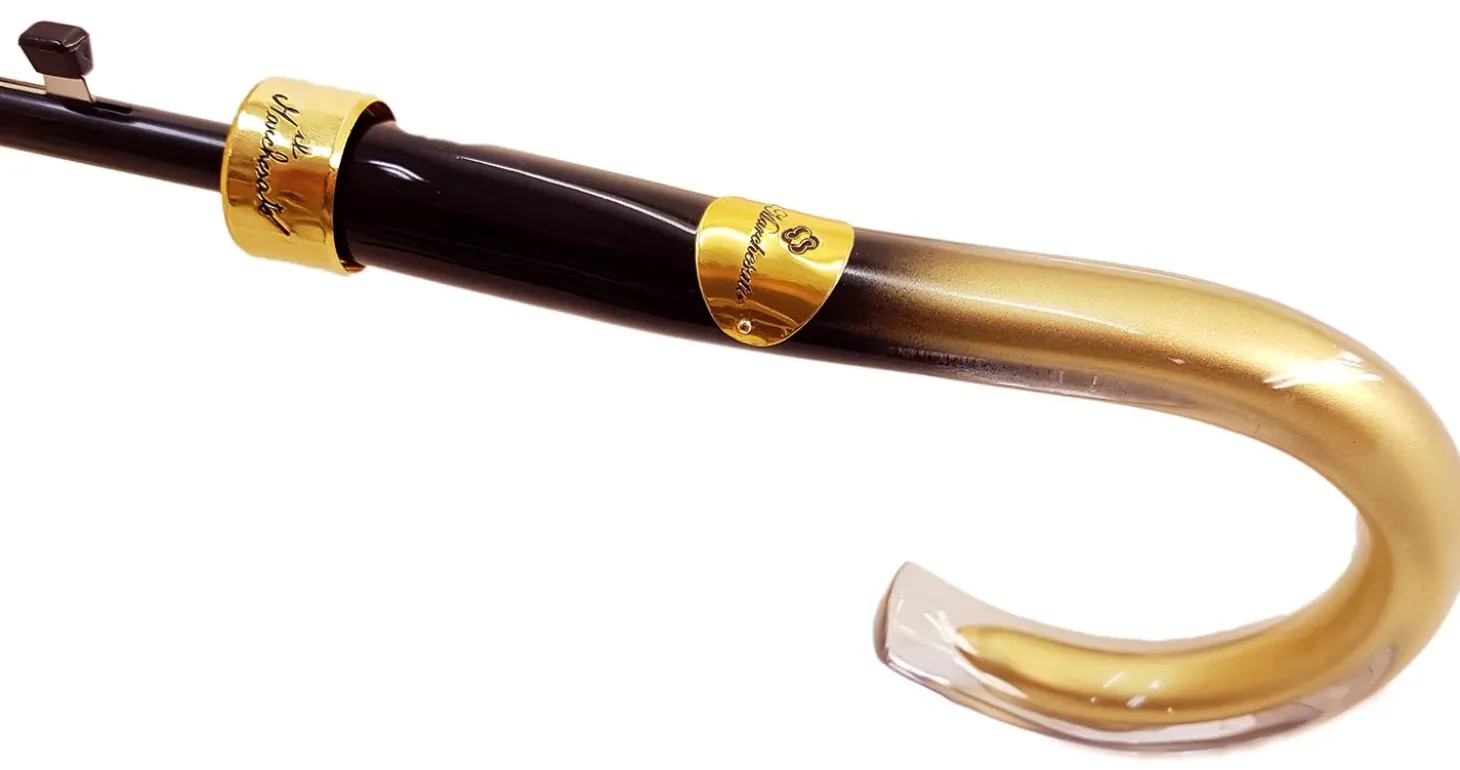 Beautifull Umbrella Features a Lilac & Gold Abstract Leopard Design