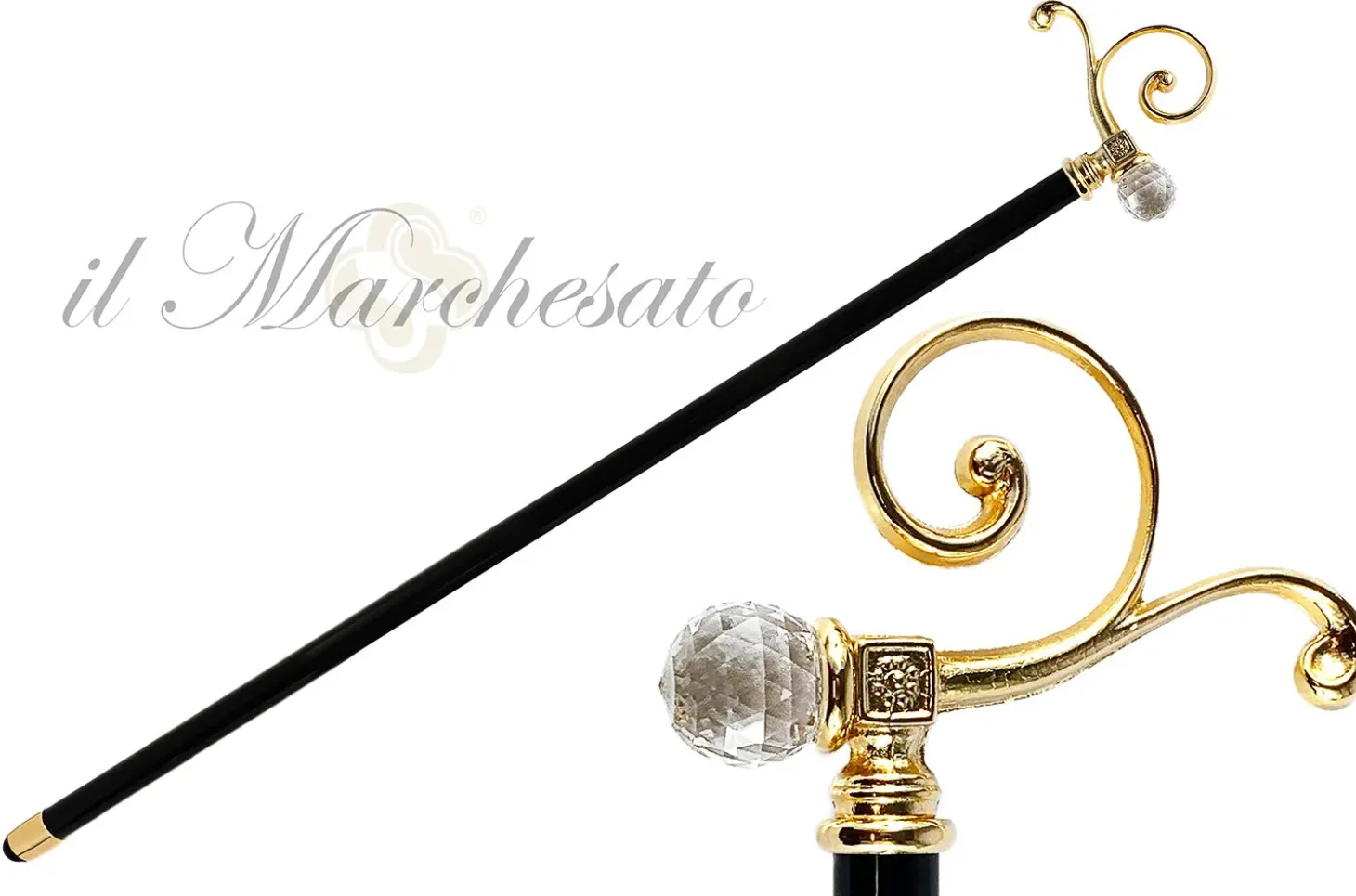 Beauty Collectible Walking Cane With Swarovski Crystal