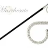 Beauty Walking stick with crystals - Silver-plated 925
