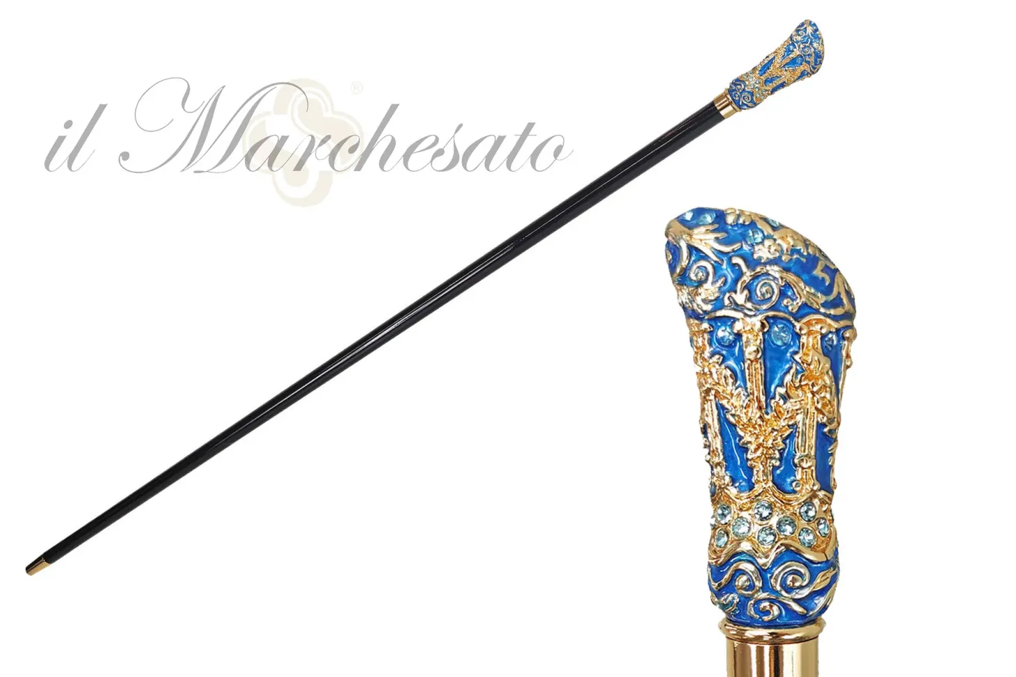 Belle Epoque vintage Walking stick - 24K goldplated