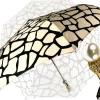 Black & Cream Folding Umbrella