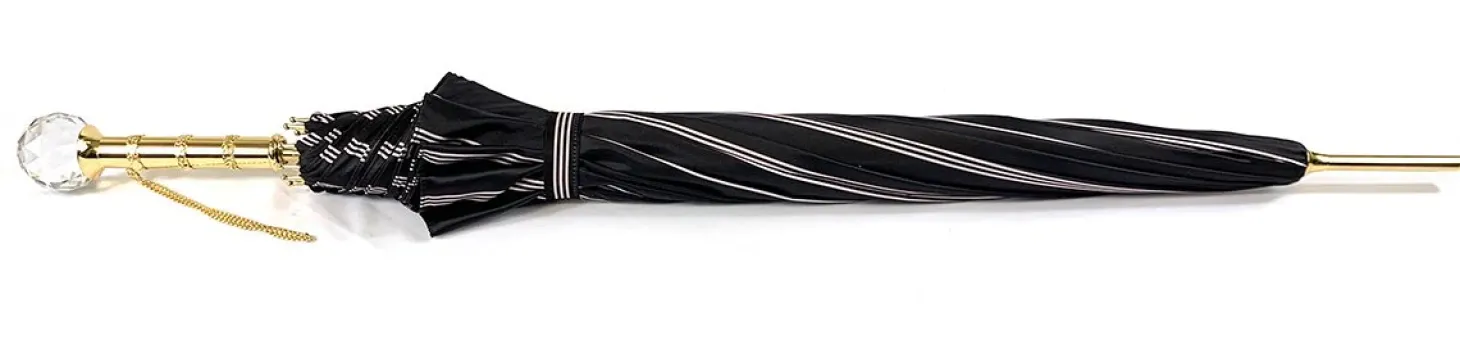 Black And Light Grey Striped Umbrella